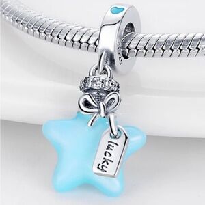 925 Lucky Star Charm-compatible with most charmed bracelets